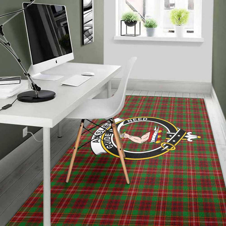 Scottish Ainslie Clan Crest Tartan Area Rug Tartan Plaid 4