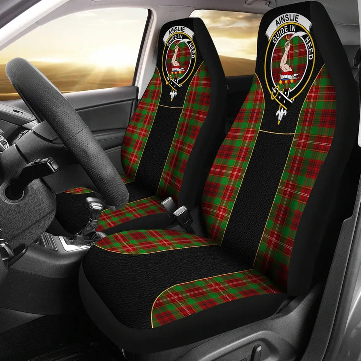 Scottish Ainslie Clan Crest Tartan Car Seat Covers - Special Style 1