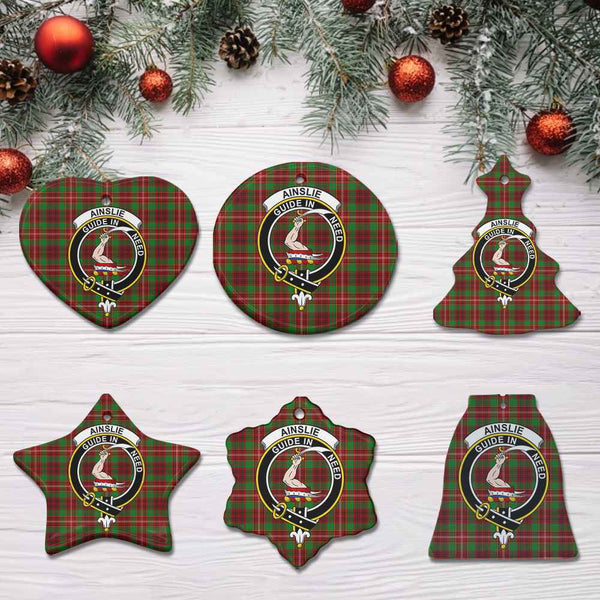 Scottish Ainslie Clan Crest Tartan Ceramic Ornament All Tartan Plaid