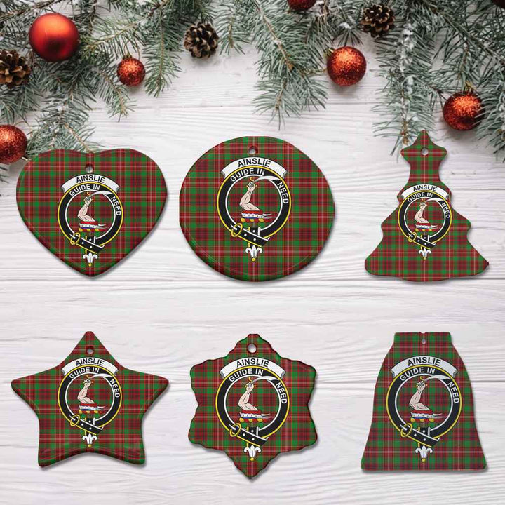 Scottish Ainslie Clan Crest Tartan Ceramic Ornament All Tartan Plaid