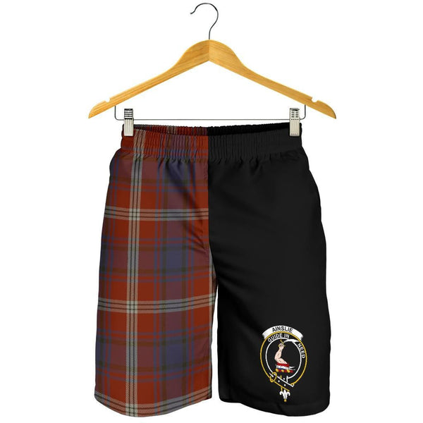 Scottish Ainslie Clan Crest Tartan Half of Me Men's Shorts