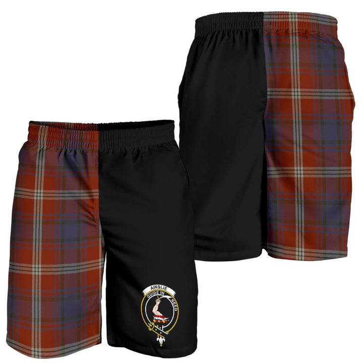 Scottish Ainslie Clan Crest Tartan Half of Me Men's Shorts