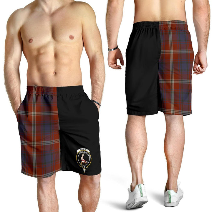 Scottish Ainslie Clan Crest Tartan Half of Me Men's Shorts