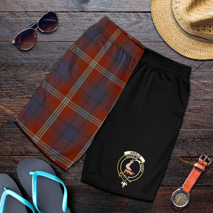 Scottish Ainslie Clan Crest Tartan Half of Me Men's Shorts
