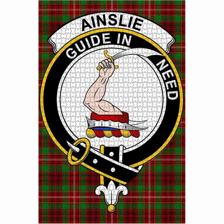 Scottish Ainslie Clan Crest Tartan Jigsaw Puzzle 1