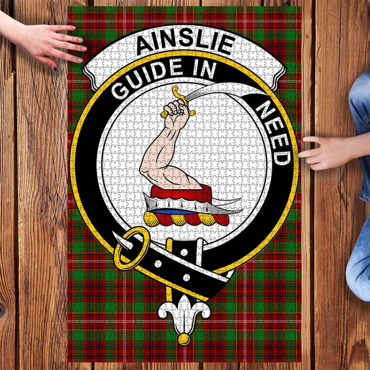 Scottish Ainslie Clan Crest Tartan Jigsaw Puzzle 3