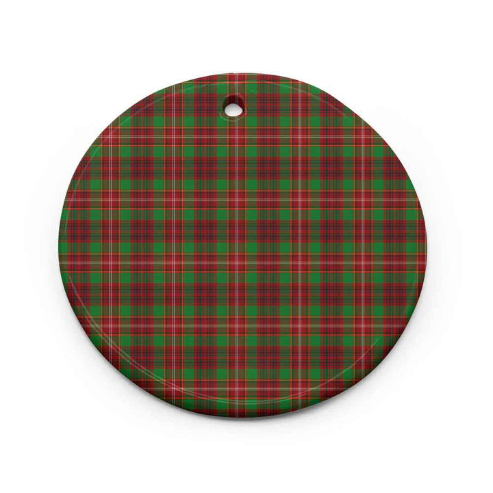 Scottish Ainslie Clan Tartan Ceramic Ornament Circle Shape Tartan Plaid