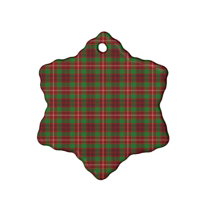 Scottish Ainslie Clan Tartan Ceramic Ornament Snow Flake Shape Tartan Plaid