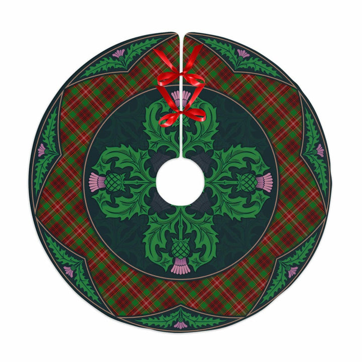 Scottish Ainslie Clan Tartan Christmas Tree Skirt Old Scottish Thistle Flower No Tassels Tartan Plaid 1