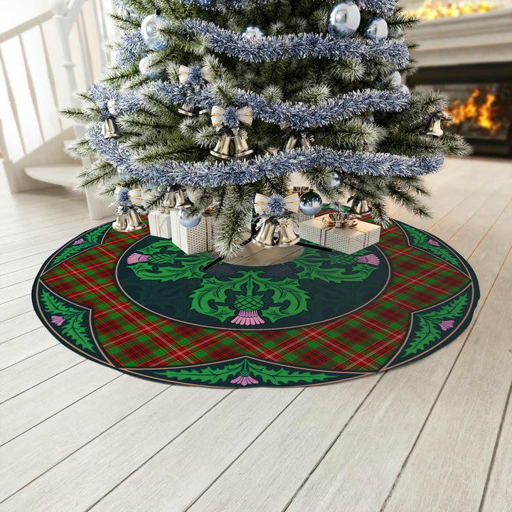 Scottish Ainslie Clan Tartan Christmas Tree Skirt Old Scottish Thistle Flower No Tassels Tartan Plaid 3