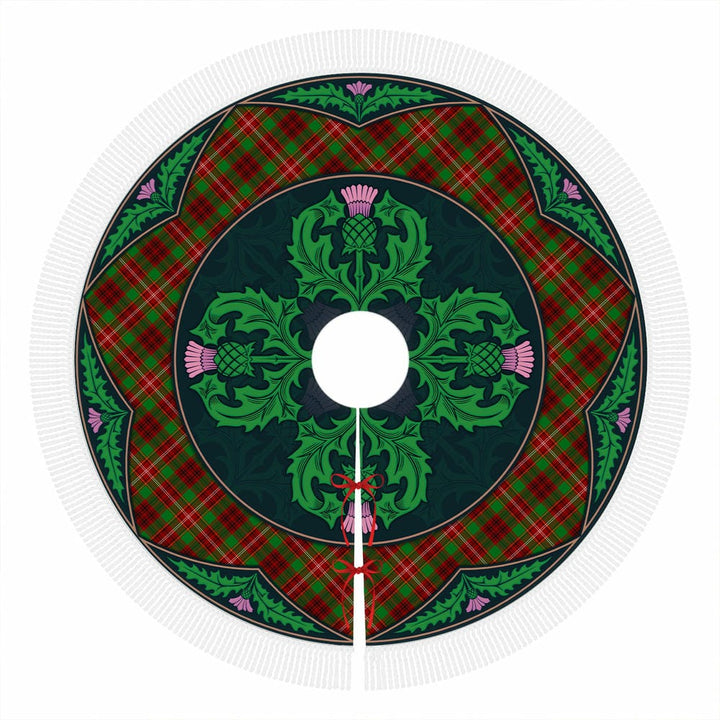 Scottish Ainslie Clan Tartan Christmas Tree Skirt Old Scottish Thistle Flower Tassels Tartan Plaid 1
