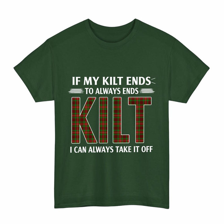 Scottish Ainslie Clan Tartan Kilt Pride T-Shirt Tartan Plaid Forest Green Color