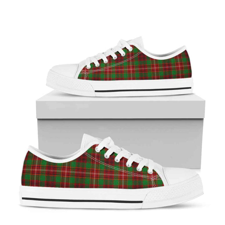 Scottish Ainslie Clan Tartan Low Top Shoes White Sole Tartan Plaid