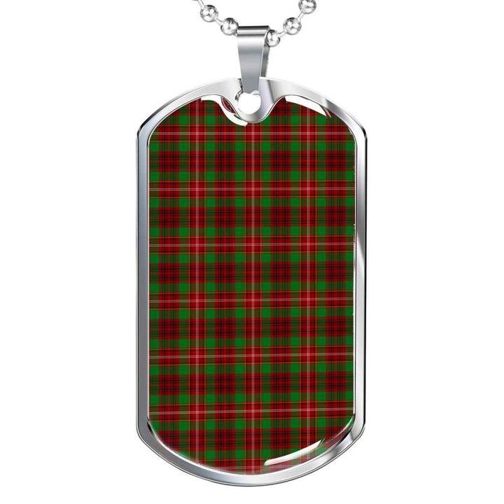 Scottish Ainslie Clan Tartan Military Dog Tag Necklace Tartan Plaid