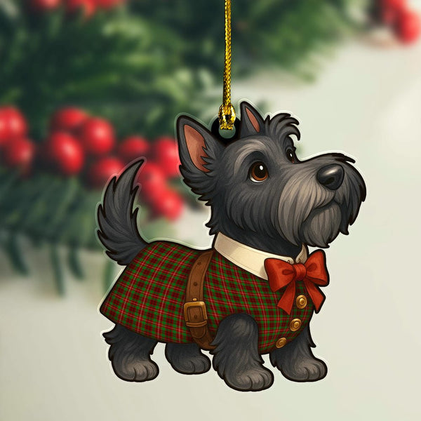 Scottish Ainslie Clan Tartan Ornament Scottie Dog Tartan Plaid