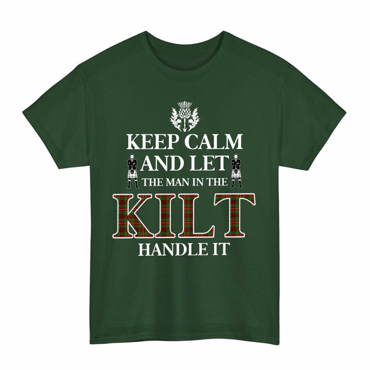 Scottish Ainslie Clan Tartan T-Shirt - Keep Calm Tartan Plaid Forest Green Color