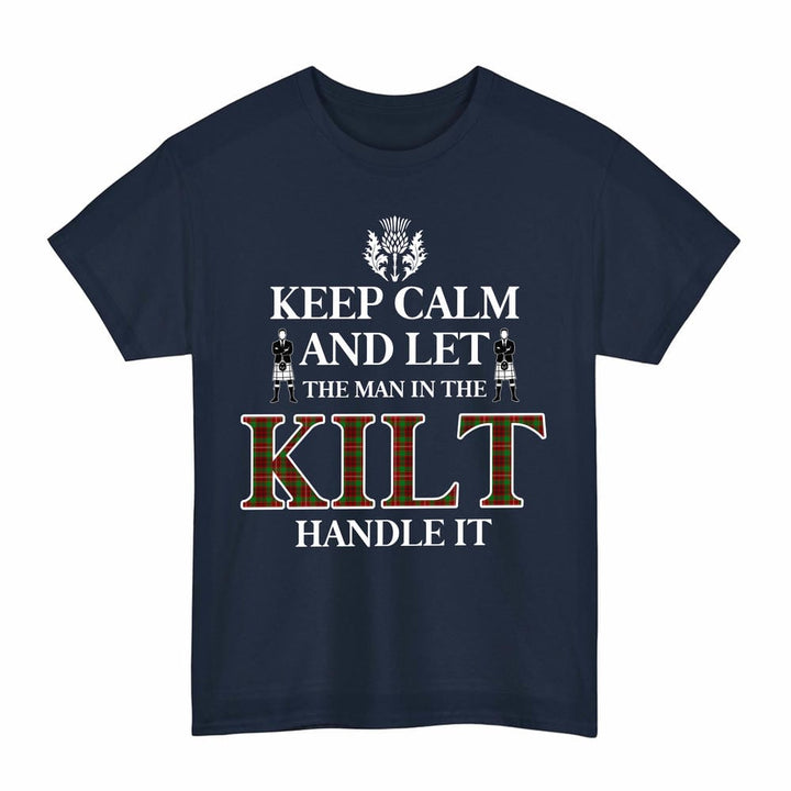 Scottish Ainslie Clan Tartan T-Shirt - Keep Calm Tartan Plaid Navy Color