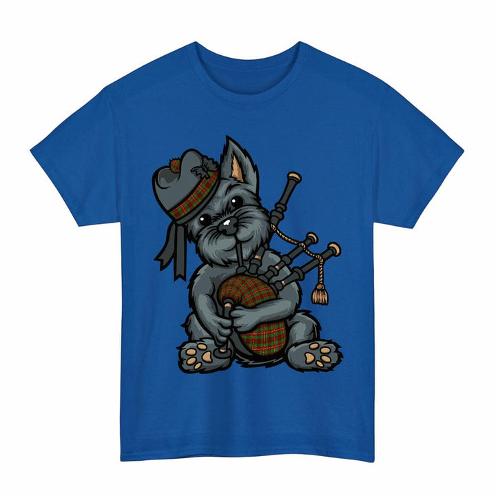 Scottish Ainslie Clan Tartan Terrier Bagpipes T-Shirt Tartan Plaid Royal Color