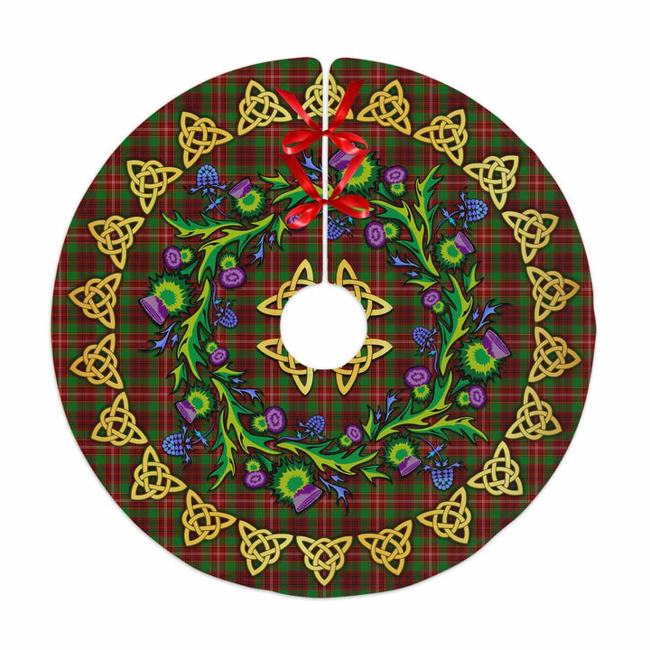 Scottish Ainslie Clan Tartan Thistle Celtic Knot Christmas Tree Skirt No Tassels Tartan Plaid 1