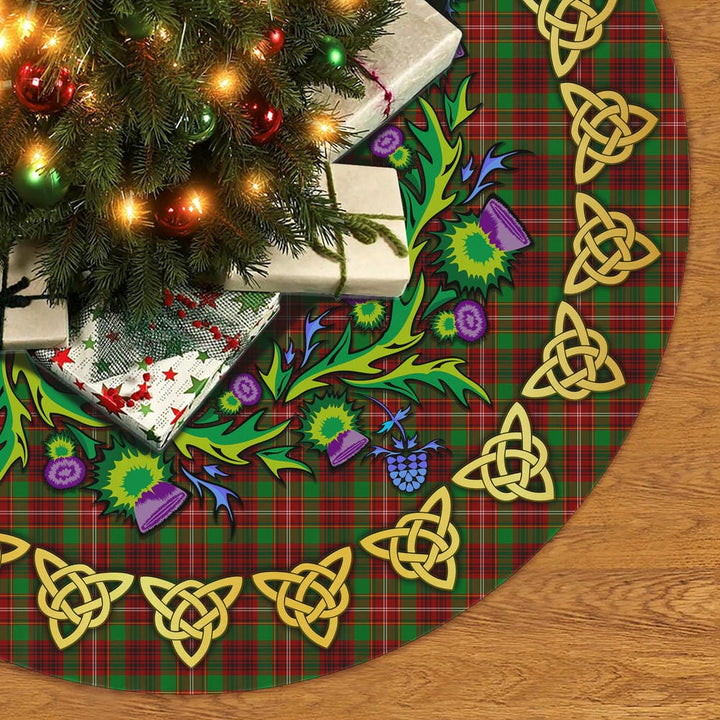 Scottish Ainslie Clan Tartan Thistle Celtic Knot Christmas Tree Skirt No Tassels Tartan Plaid 2