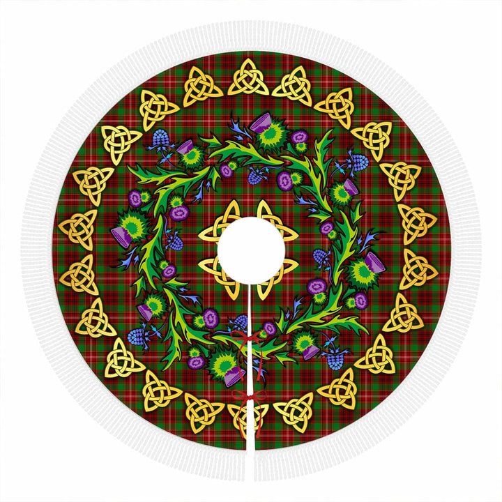 Scottish Ainslie Clan Tartan Thistle Celtic Knot Christmas Tree Skirt Tassels Tartan Plaid 1