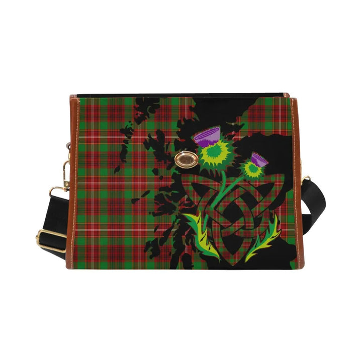 Scottish Ainslie Clan Tartan Waterproof Canvas Bag With Thistle Tartan Plaid 2