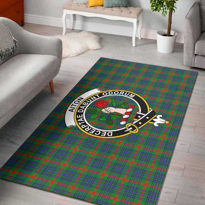 Scottish Aiton Clan Crest Tartan Area Rug Tartan Plaid 1