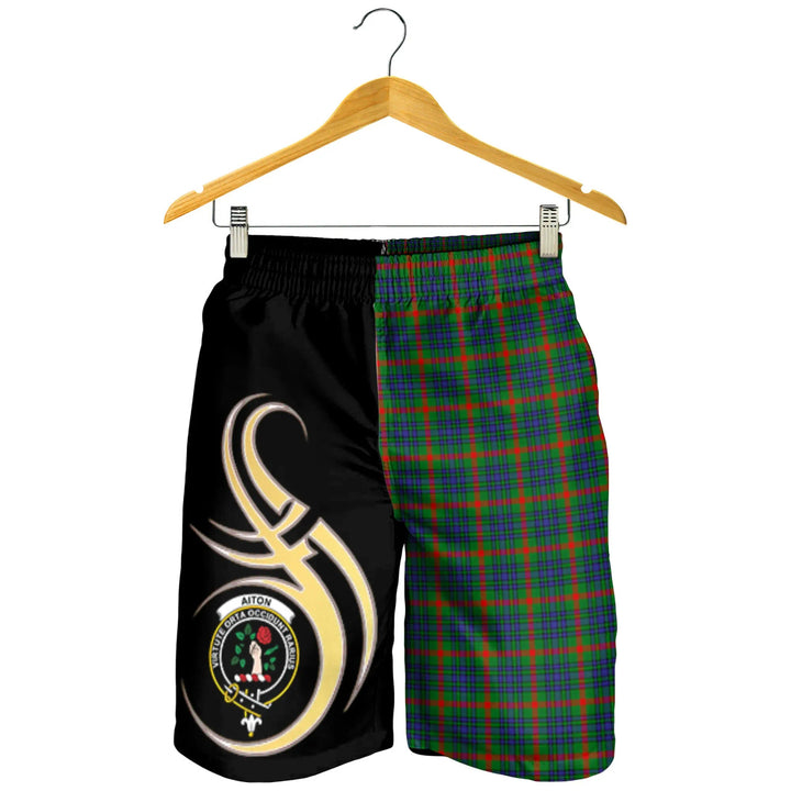 Scottish Aiton Clan Crest Tartan Believe in Me Men's Shorts