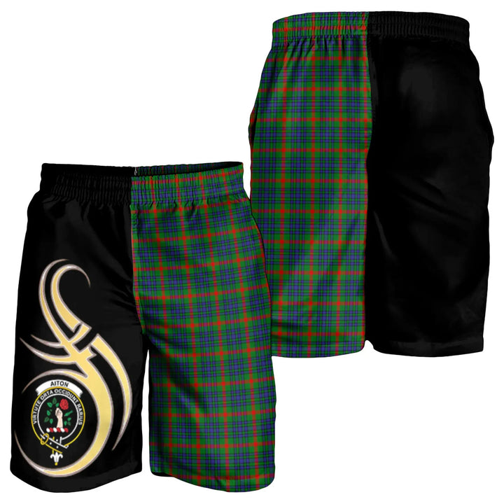 Scottish Aiton Clan Crest Tartan Believe in Me Men's Shorts