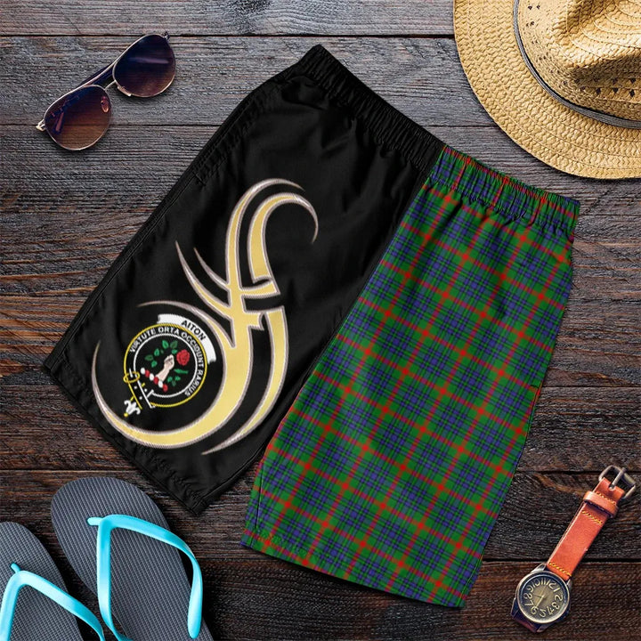 Scottish Aiton Clan Crest Tartan Believe in Me Men's Shorts