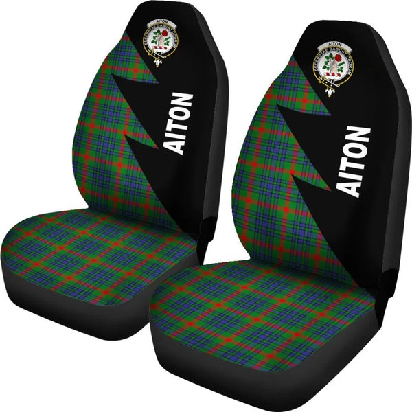 Scottish Aiton Clan Crest Tartan Car Seat Covers - Flash Style 2