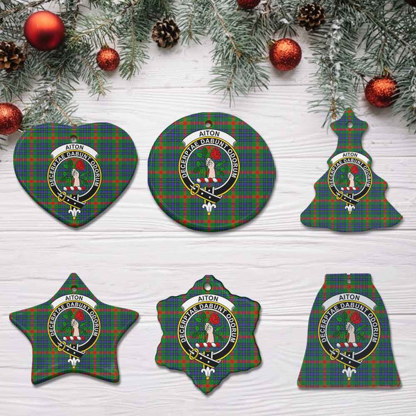 Scottish Aiton Clan Crest Tartan Ceramic Ornament All Tartan Plaid