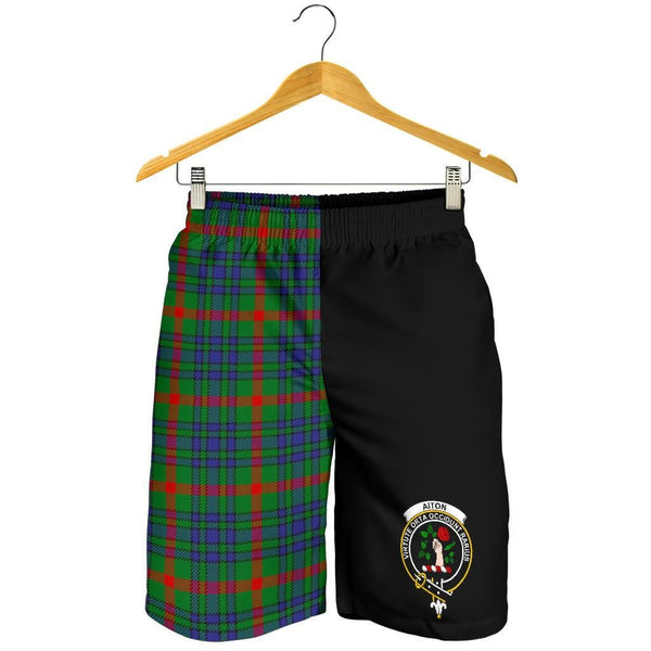 Scottish Aiton Clan Crest Tartan Half of Me Men's Shorts