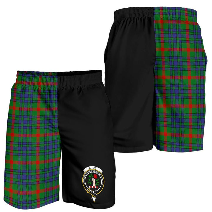 Scottish Aiton Clan Crest Tartan Half of Me Men's Shorts