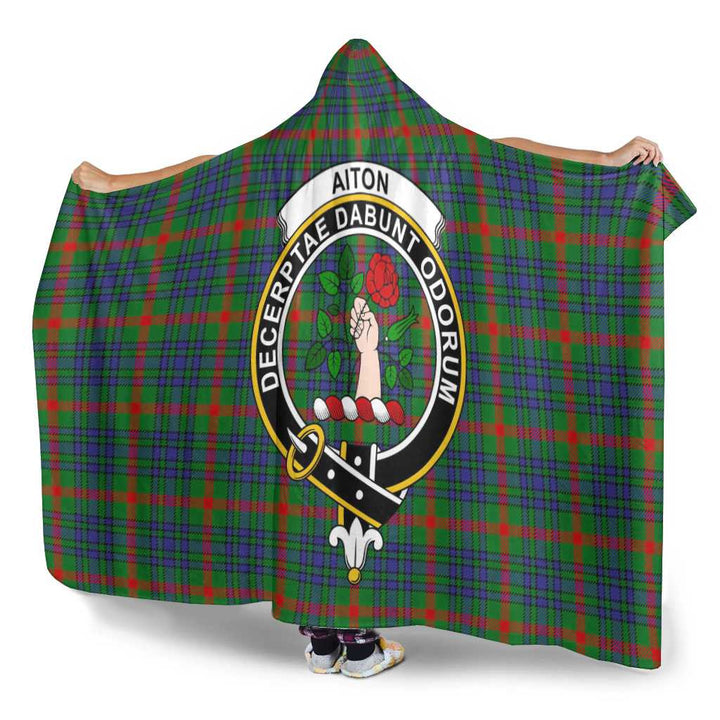 Scottish Aiton Clan Crest Tartan Hooded Blanket Tartan Plaid 3