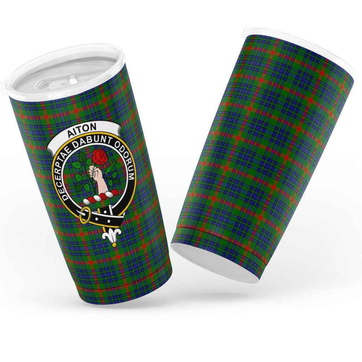 Scottish Aiton Clan Crest Tartan Insulated Tumbler Tartan Plaid 3
