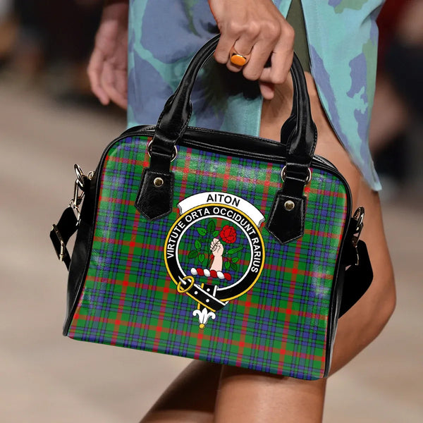 Scottish Aiton Clan Crest Tartan Shoulder Handbag Tartan Plaid 2