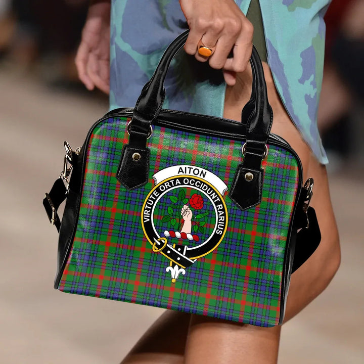 Scottish Aiton Clan Crest Tartan Shoulder Handbag Tartan Plaid 2
