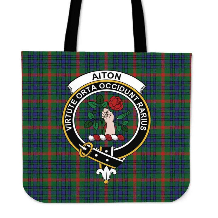 Scottish Aiton Clan Crest Tartan Tote Bag Tartan Plaid