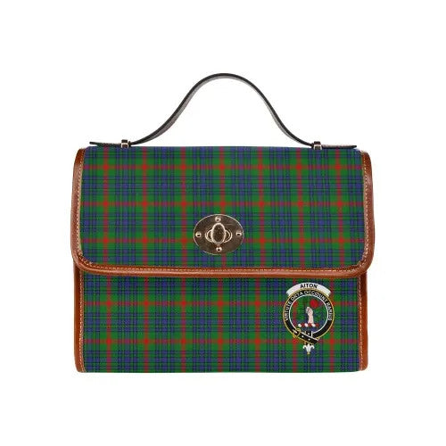 Scottish Aiton Clan Crest Tartan Waterproof Canvas Bag Tartan Plaid 2