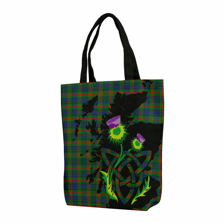 Scottish Aiton Clan Tartan Canvas Bag With Shoulder Strap With Thistle Tartan Plaid 1