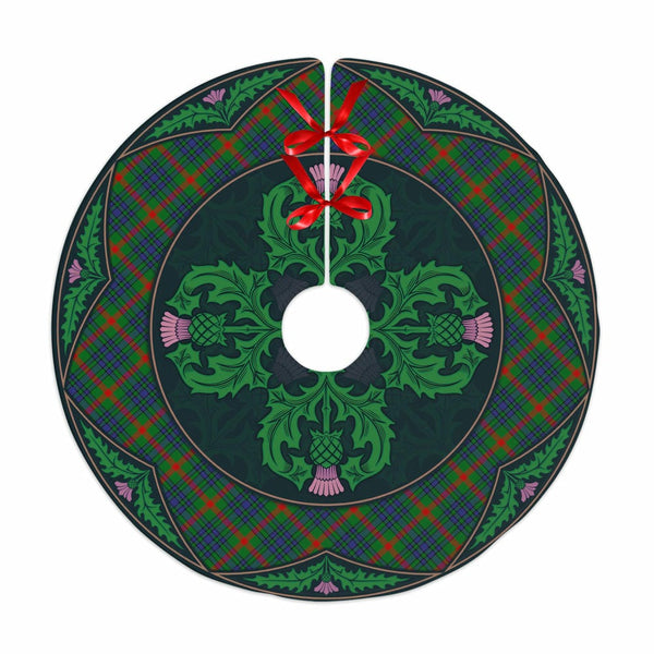 Scottish Aiton Clan Tartan Christmas Tree Skirt Old Scottish Thistle Flower No Tassels Tartan Plaid 1