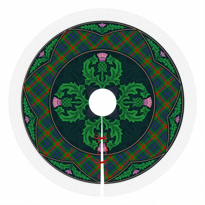 Scottish Aiton Clan Tartan Christmas Tree Skirt Old Scottish Thistle Flower Tassels Tartan Plaid 1