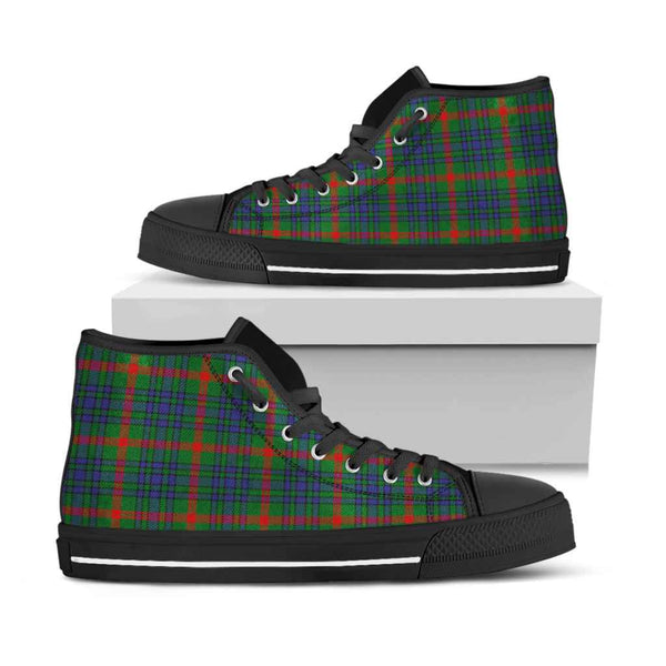 Scottish Aiton Clan Tartan High Top Shoes Black Sole Tartan Plaid