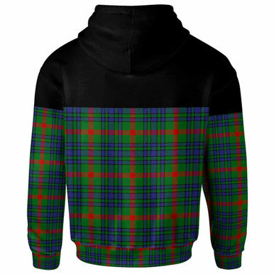 Scottish Aiton Clan Tartan Hoodie - Horizontal Style Back Side Tartan Plaid