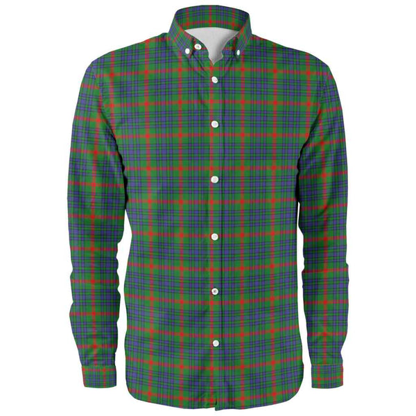 Scottish Aiton Clan Tartan Long Sleeve Shirt Front Side Tartan Plaid