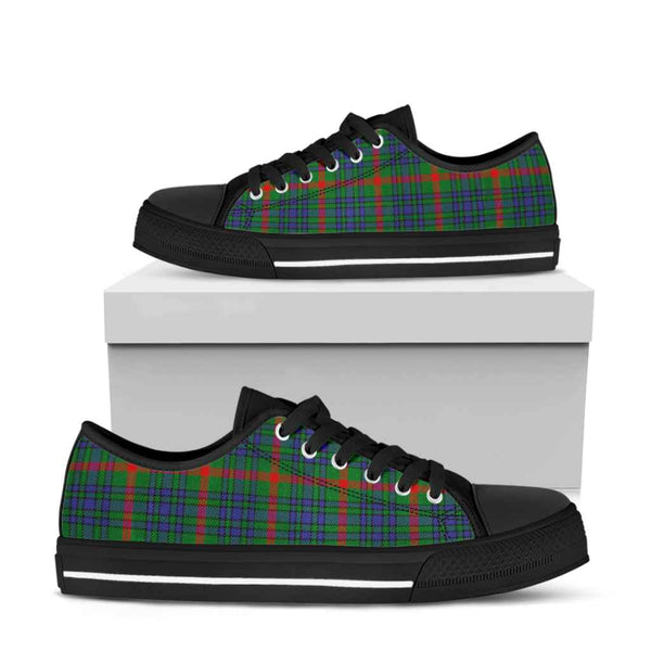 Scottish Aiton Clan Tartan Low Top Shoes Black Sole Tartan Plaid