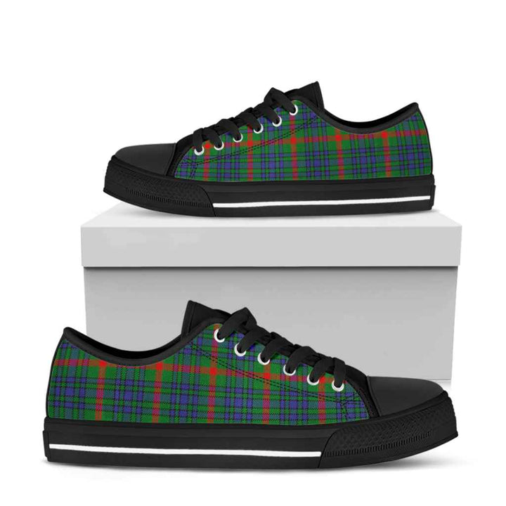 Scottish Aiton Clan Tartan Low Top Shoes Black Sole Tartan Plaid