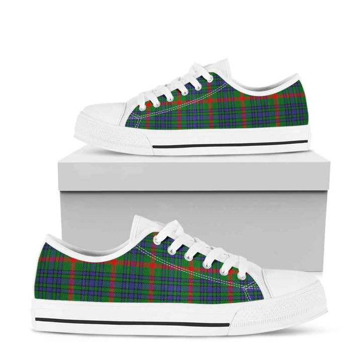 Scottish Aiton Clan Tartan Low Top Shoes White Sole Tartan Plaid