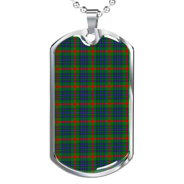Scottish Aiton Clan Tartan Military Dog Tag Necklace Tartan Plaid